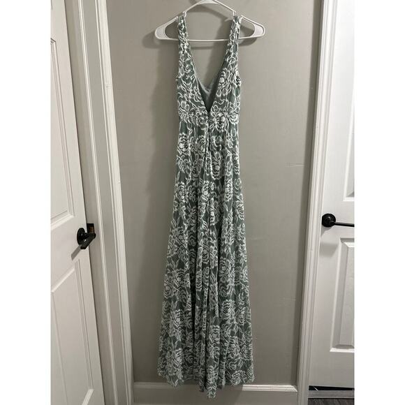 Show Me Your‎ Mumu Jenn Maxi Dress Green Lace size XXS New - Picture 6 of 10